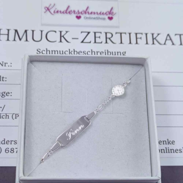 Kinderarmband Gold mit Taufuhr